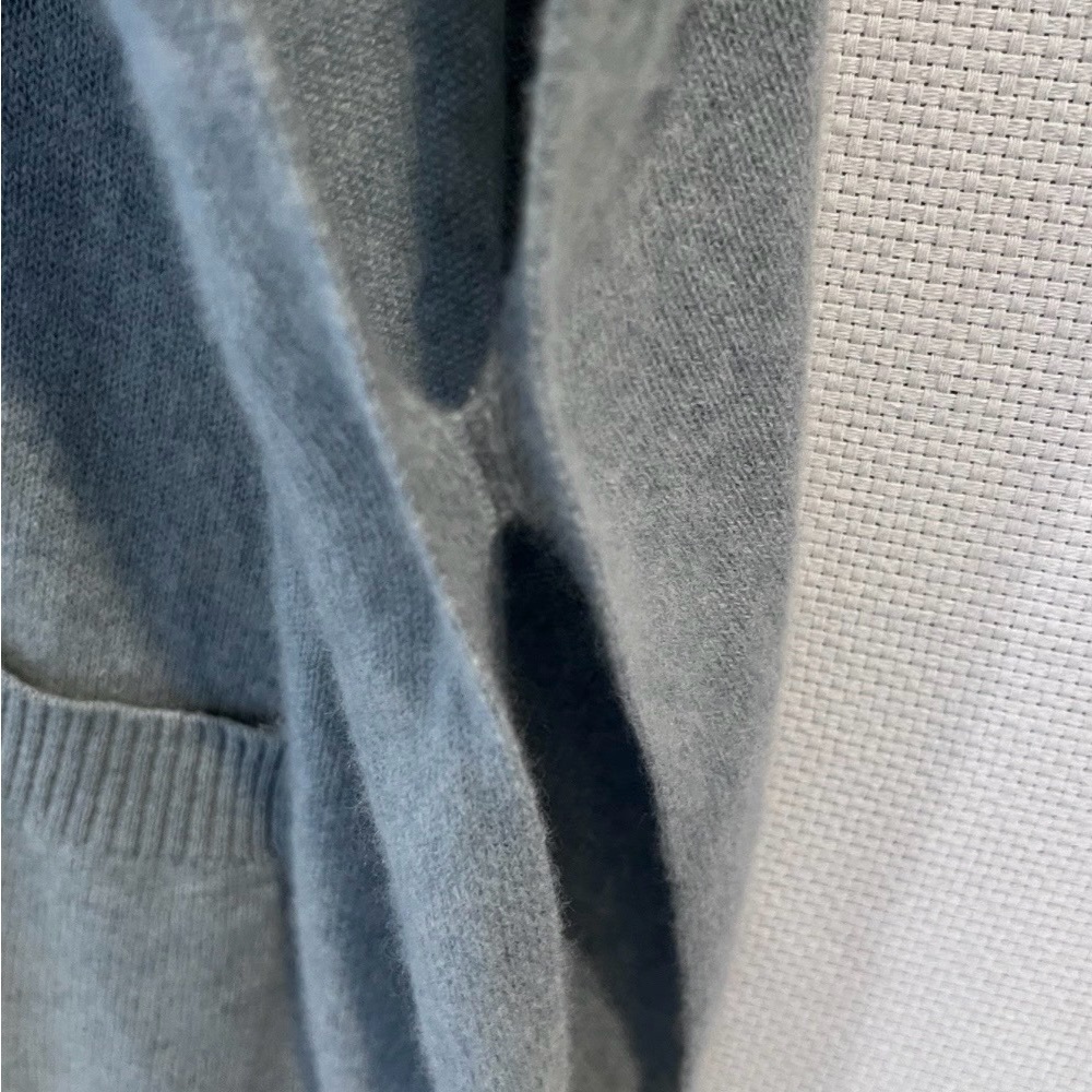 Nordstrom Light Blue Cashmere Poncho Cardigan OS - Picture 6 of 11